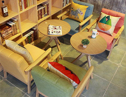 书店休闲桌椅-书店咖啡厅桌椅细节图