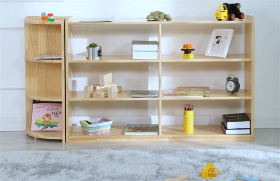 兒童閱讀室書架書柜組合 少兒閱讀書架區角柜實木