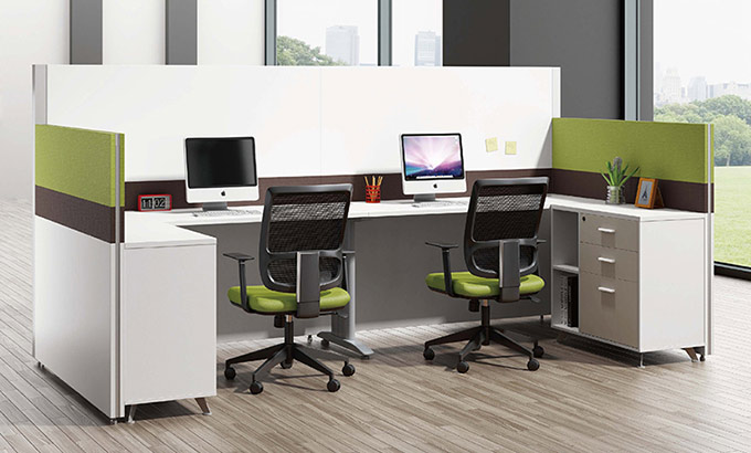 屏风办公桌-办公桌-工作位-卡位-办公卡位-办公工位-家具-卡位办公桌-办公桌隔断-板式-三聚氰胺板-金属-绿色-灰色-白色-桌面-屏风-储物柜-缩略图