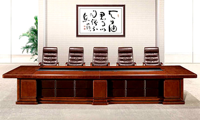 圆形会议台 实木喷漆会议桌 15人会议桌