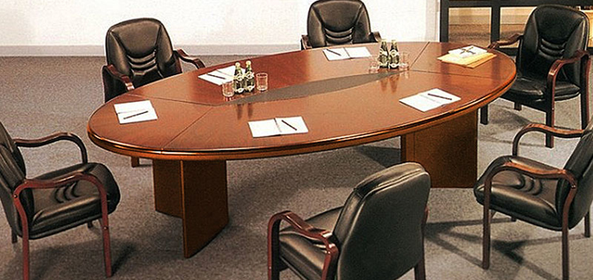 实木圆形会议桌-圆形会议特色桌细节图