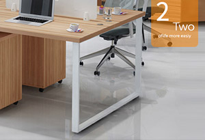 白色办公桌—白色现代办公桌—简约白色办公桌细节图