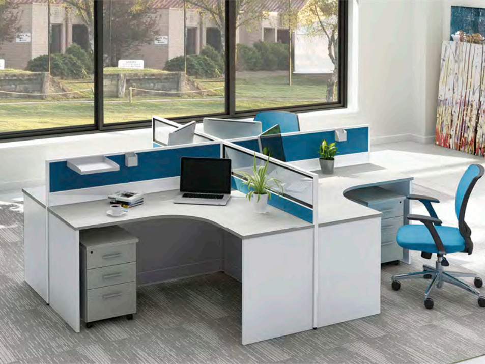 绿办设计研究院L型办公桌 50D绿办设计院转角屏风办公桌2830*2430*1100