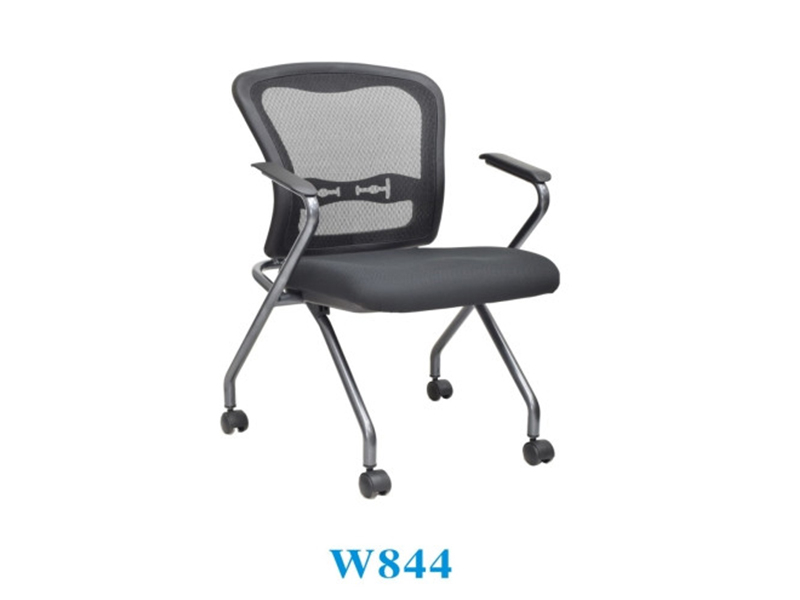 金皇金融公司培训会议座椅带滑轮 W844金皇金融机构培训多功能椅