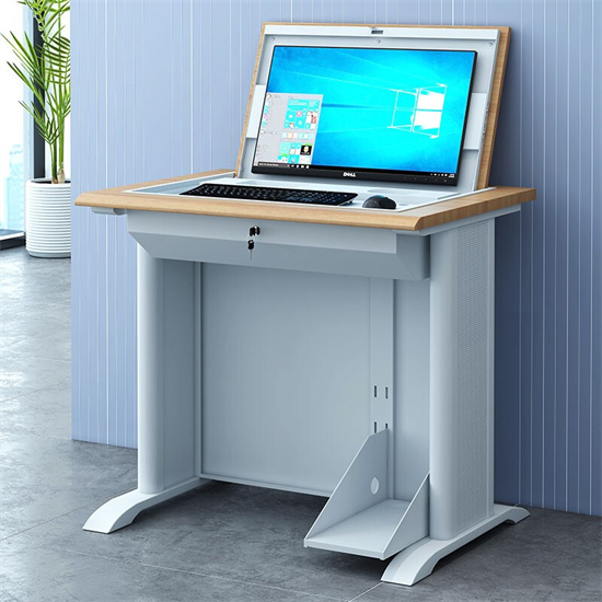 电脑课桌复合 钢木课桌可组装翻转