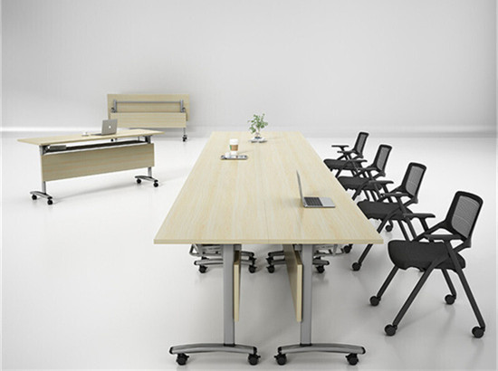 培训机构课桌拼接可移动 钢木课桌可折叠组合