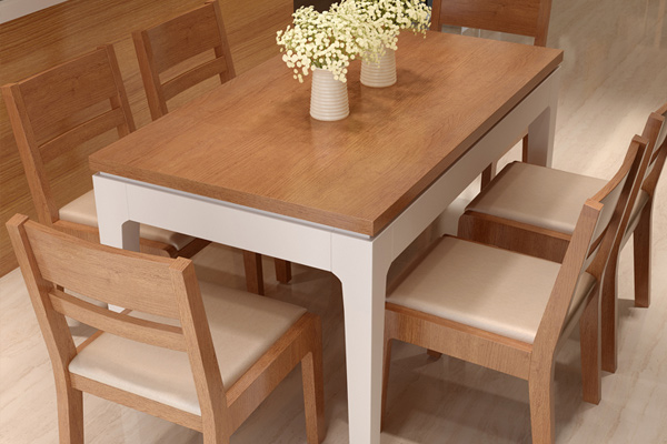原木色餐桌椅 �L方形�桌 CT151121