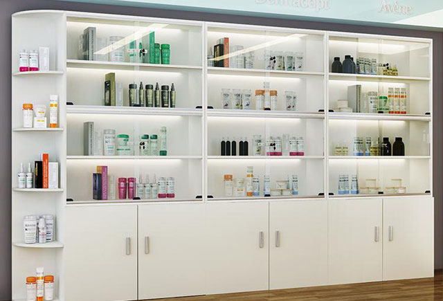 美容产品展示柜—美容院产品展示架—美容产品展架