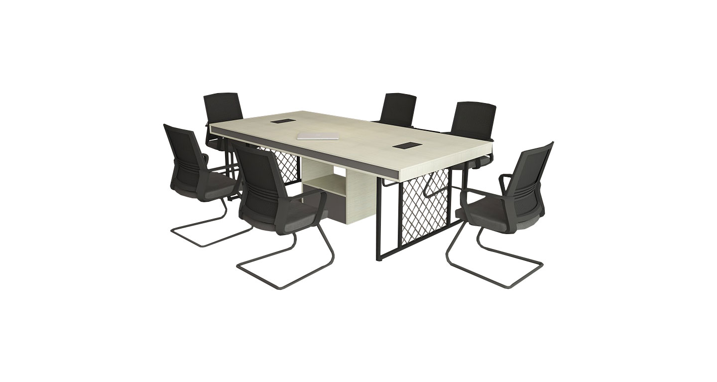 简易板式大小型会议桌椅 简约现代长条桌产品场景图