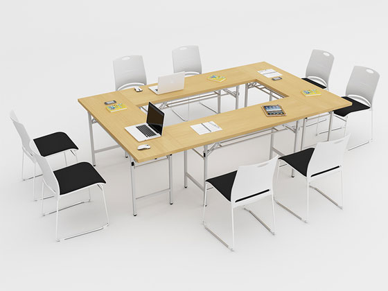 會議桌 折疊條形桌子 培訓桌椅 長條桌 長桌組合 辦公桌椅細節圖
