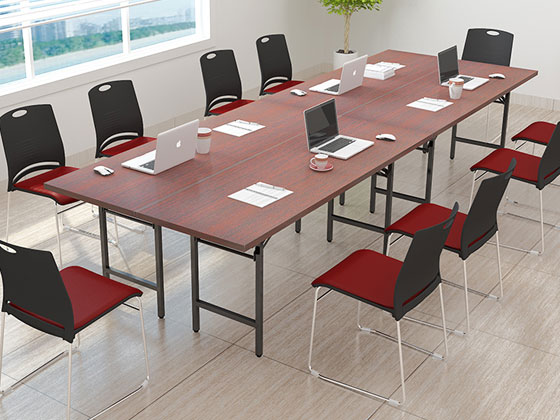 會議桌 折疊條形桌子 培訓桌椅 長條桌 長桌組合 辦公桌椅細節圖