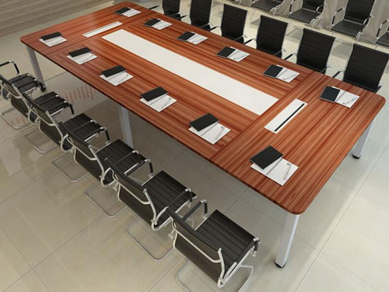 會議桌椅組合套裝 會議桌帶話筒 20人的會議桌 20人會議室會議桌細節圖