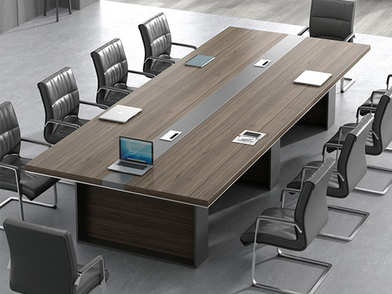 会议桌 长条形开会办公家具会客桌 洽谈培训桌细节图