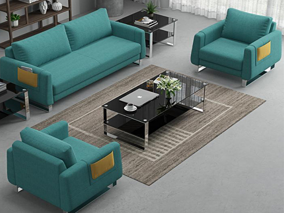 時尚公司沙發 果綠色休閑沙發 員工休息區沙發 BYSF012細節圖