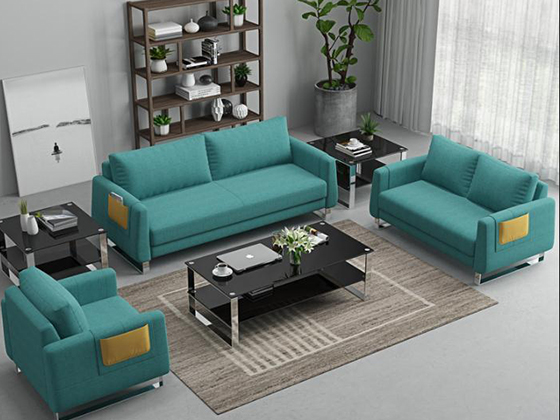 时尚公司沙发 果绿色休闲沙发 员工休息区沙发 BYSF012细节图