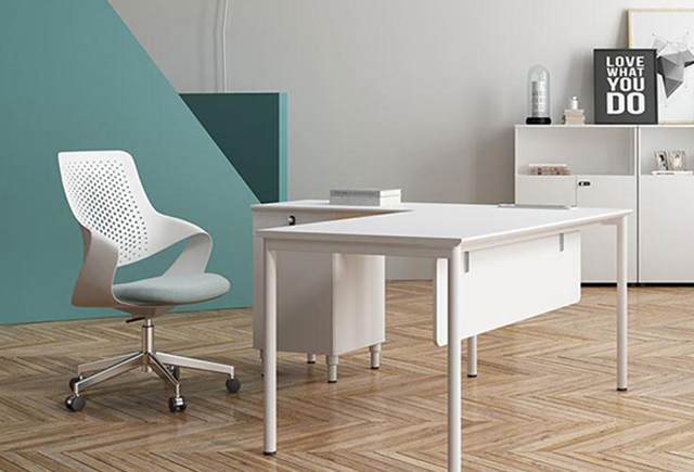 白色轉角鋼架辦公桌 鋼架簡約辦公桌 簡約現代鋼架辦公桌
