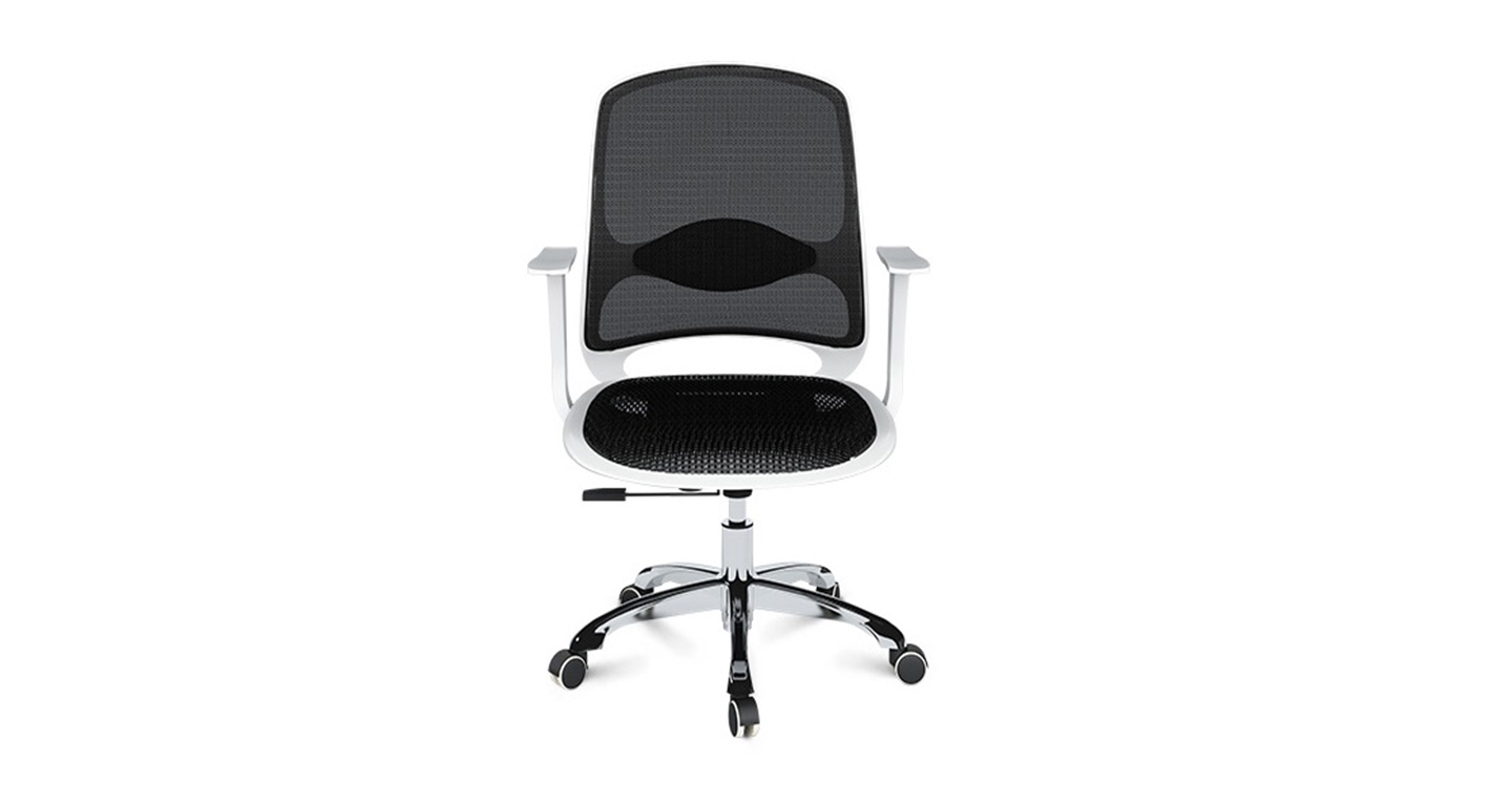 彩色办公室座椅-职员椅-弓形椅产品场景图