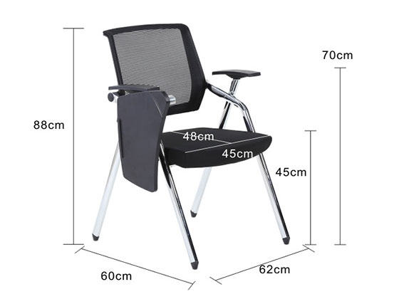 培训椅子带写字板_上海椅子带写字板 PXY002椅-电脑椅-培训椅-会议椅-休闲椅-办公椅-家具-椅子-座椅-树脂-钢制-铝合金-PU-尼龙-PP-合金-网布-布-米色-绿色-黑色-白色-红色-棕色-写字板-扶手-靠背-产品尺寸图