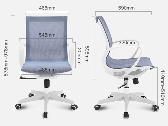 高档电脑椅_高端办公椅品牌电脑椅-办公椅-家具-转椅-钢-PU-弹簧-尼龙-麻-PP-乳胶-皮-网布-布-黑色-灰色-蓝色-白色-滑轮-扶手-靠背-产品尺寸图