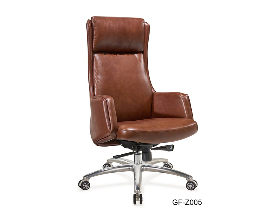 出口公司棕色老板椅 Z005外贸公司纯皮老板椅