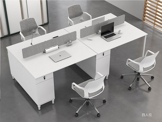 白色辦公桌 白色現代辦公桌 白色辦公桌吸音棉桌上屏風細節圖